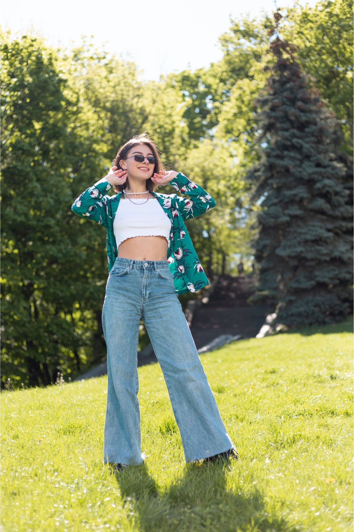 WOMEN'S BAGGY JEANS - ICE BLUE