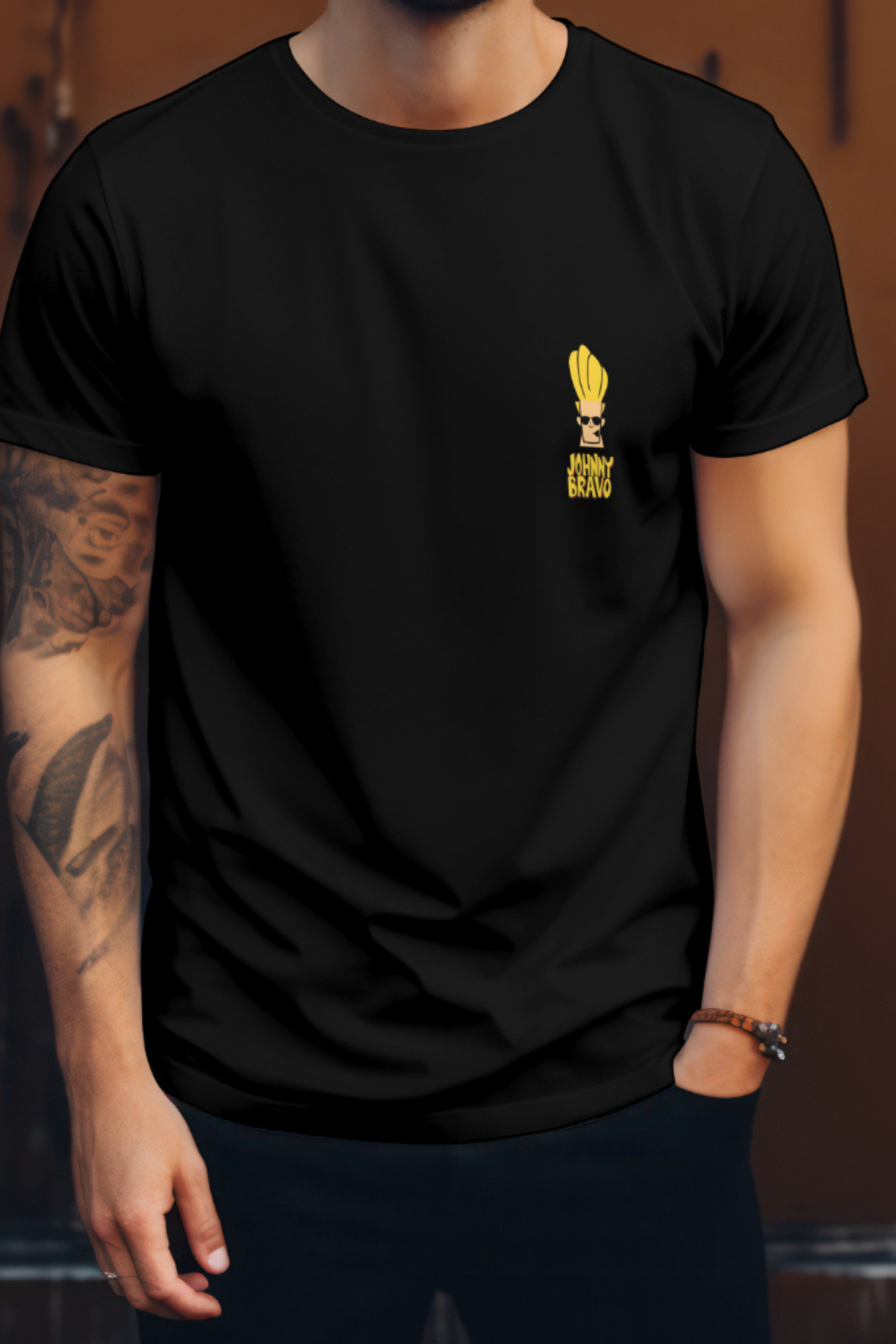 JOHNNY BRAVO - OVERSIZED TEE - BLACK - Wild Chimp