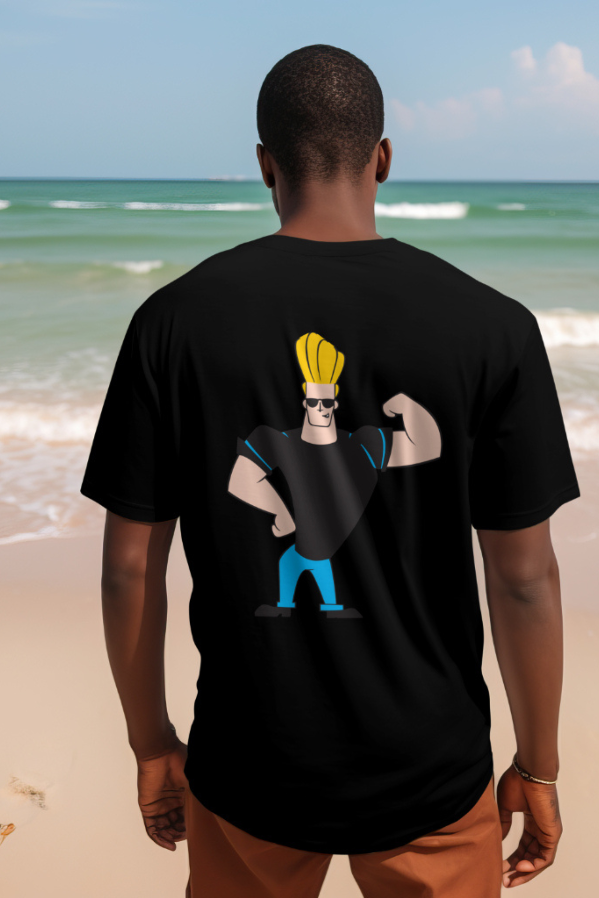 JOHNNY BRAVO - OVERSIZED TEE - BLACK - Wild Chimp