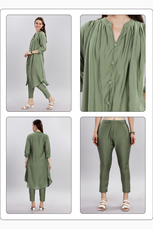 Co-Ords - Green - Roman Silk