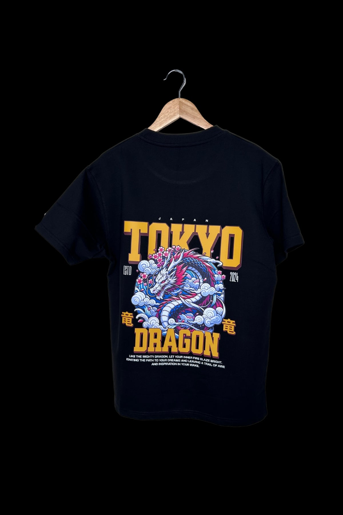 TOKYO DRAGON - OVERSIZED TEE - TEAL BLUE/ BLACK - Wild Chimp