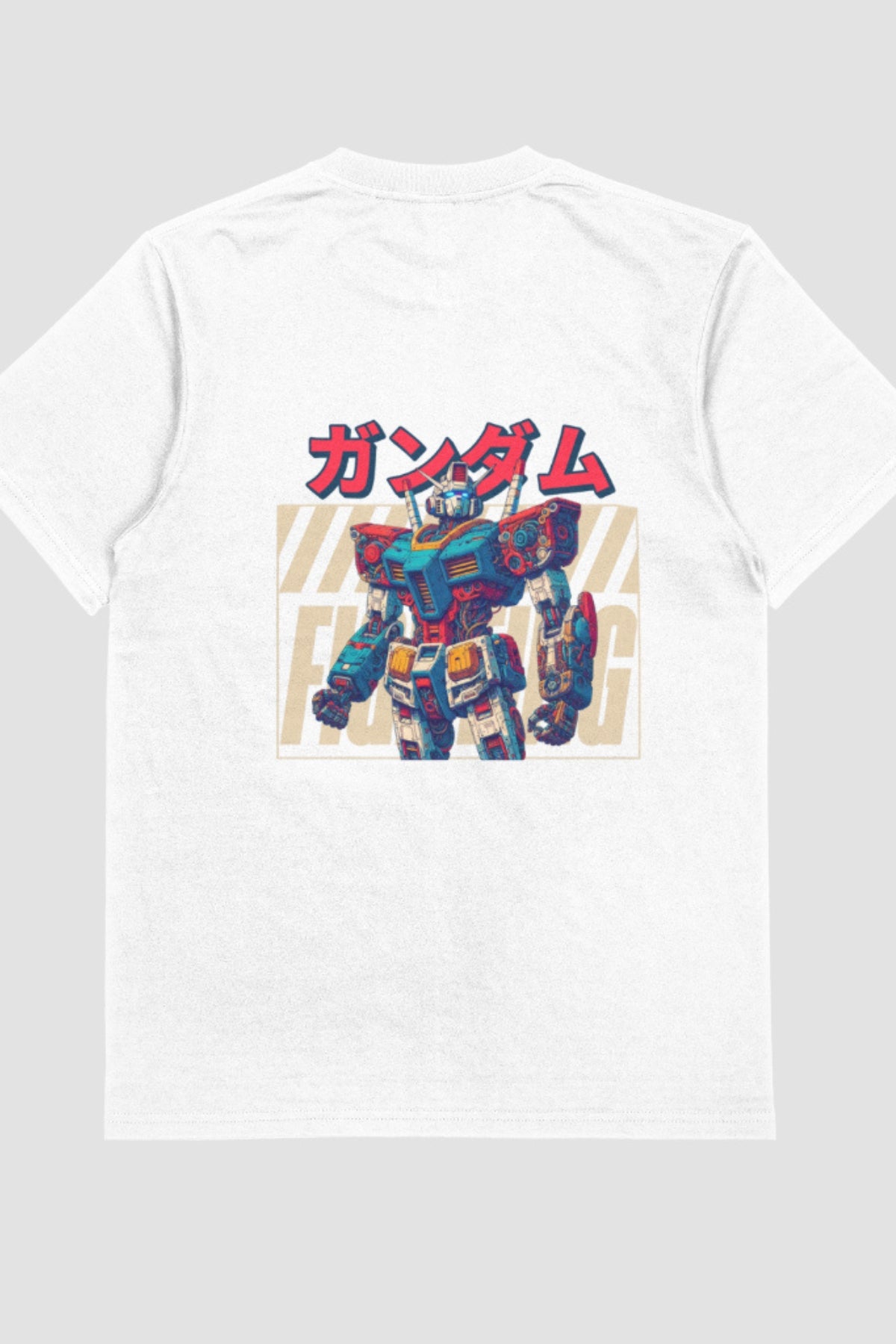 GUNDAM FIGHTING - OVERSIZED T SHIRT - BLACK/ WHITE - Wild Chimp