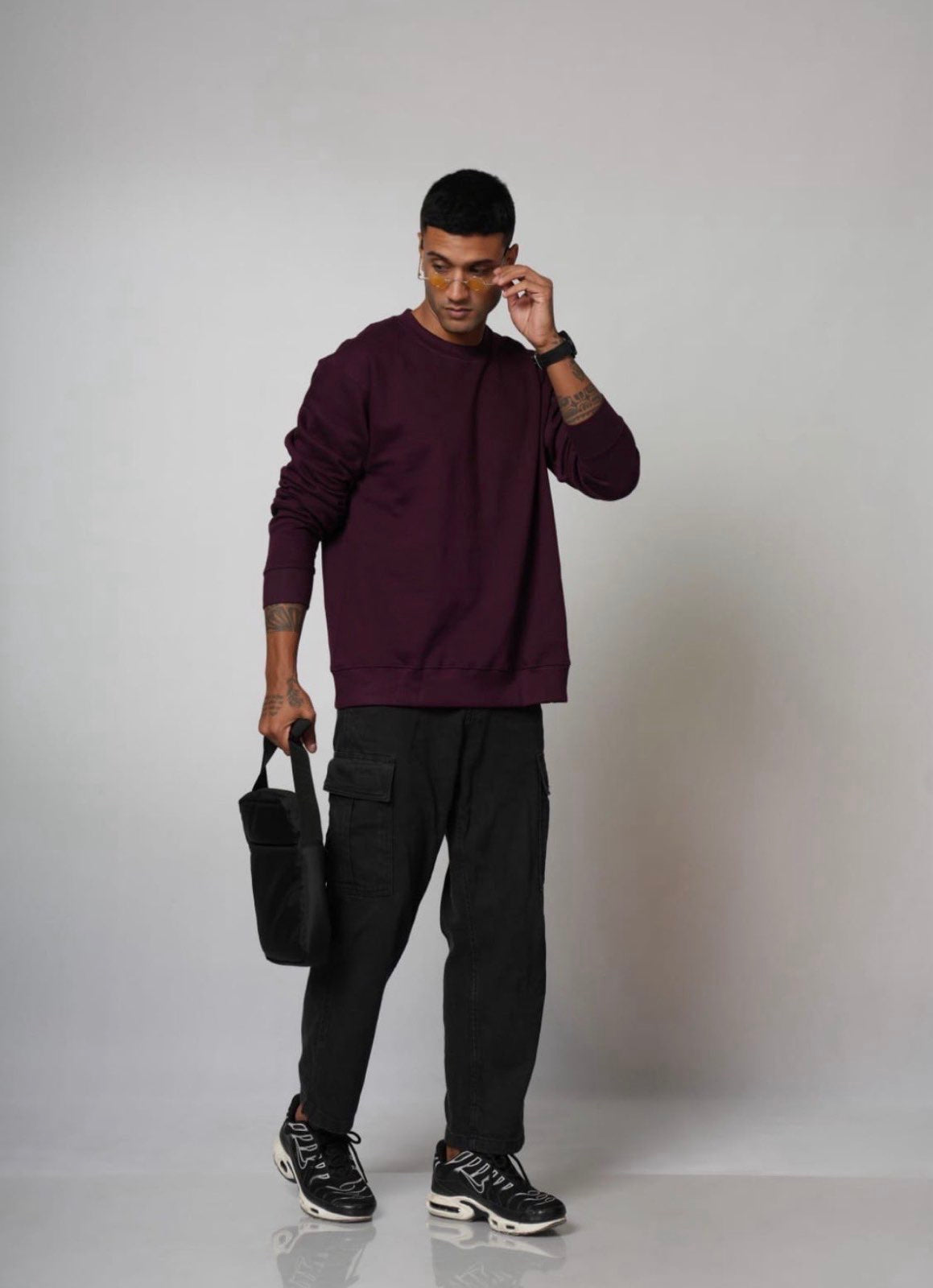 Sweat Shirt - Wine Red - Solids
