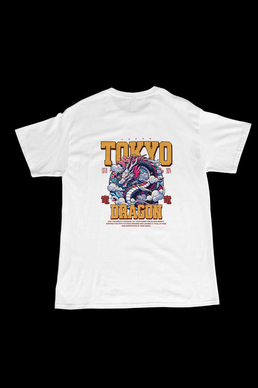 TOKYO DRAGON - OVERSIZED TEE - WHITE