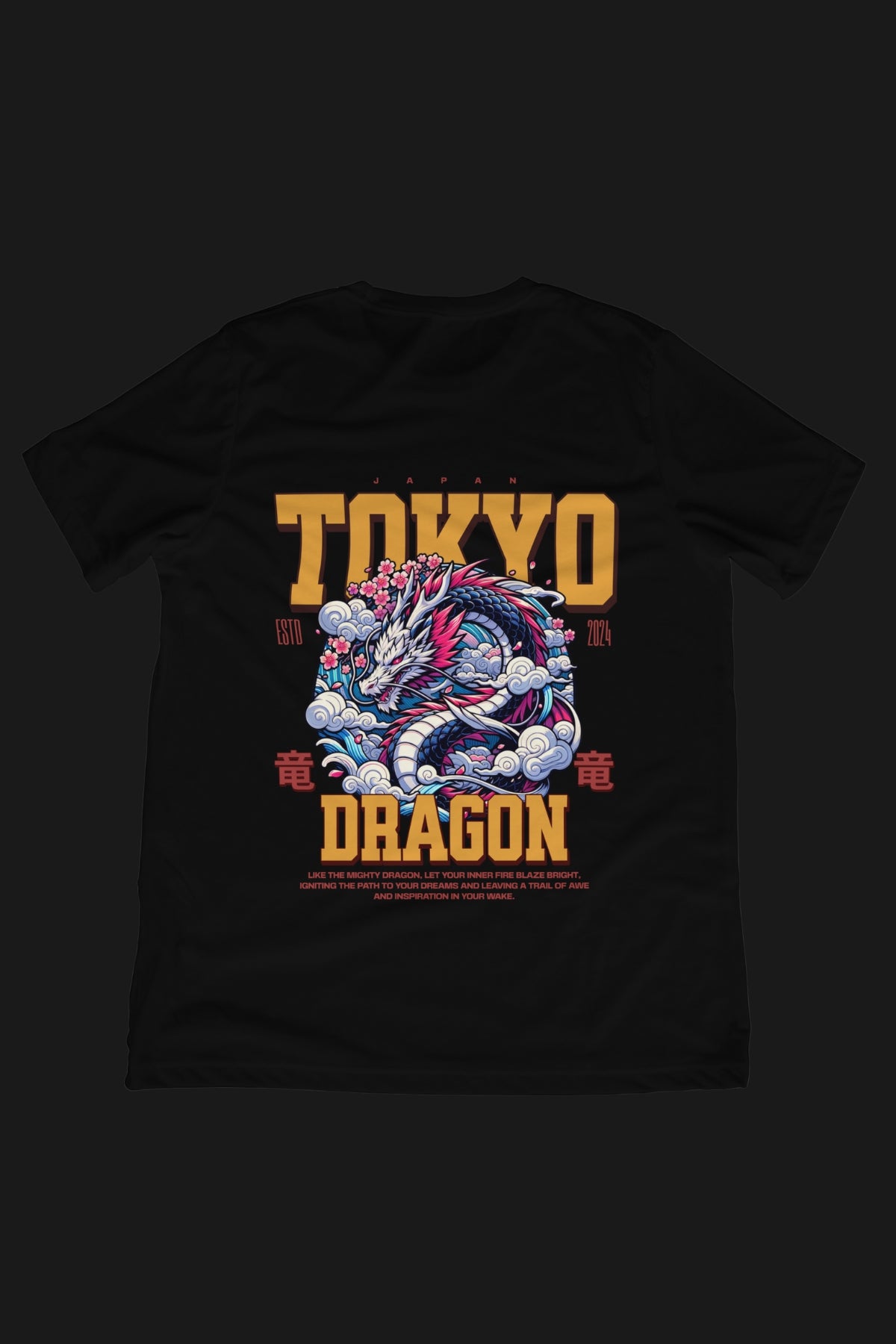 TOKYO DRAGON - OVERSIZED TEE - BLACK