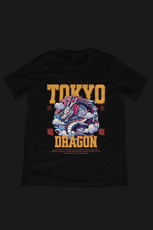 TOKYO DRAGON - OVERSIZED TEE - BLACK
