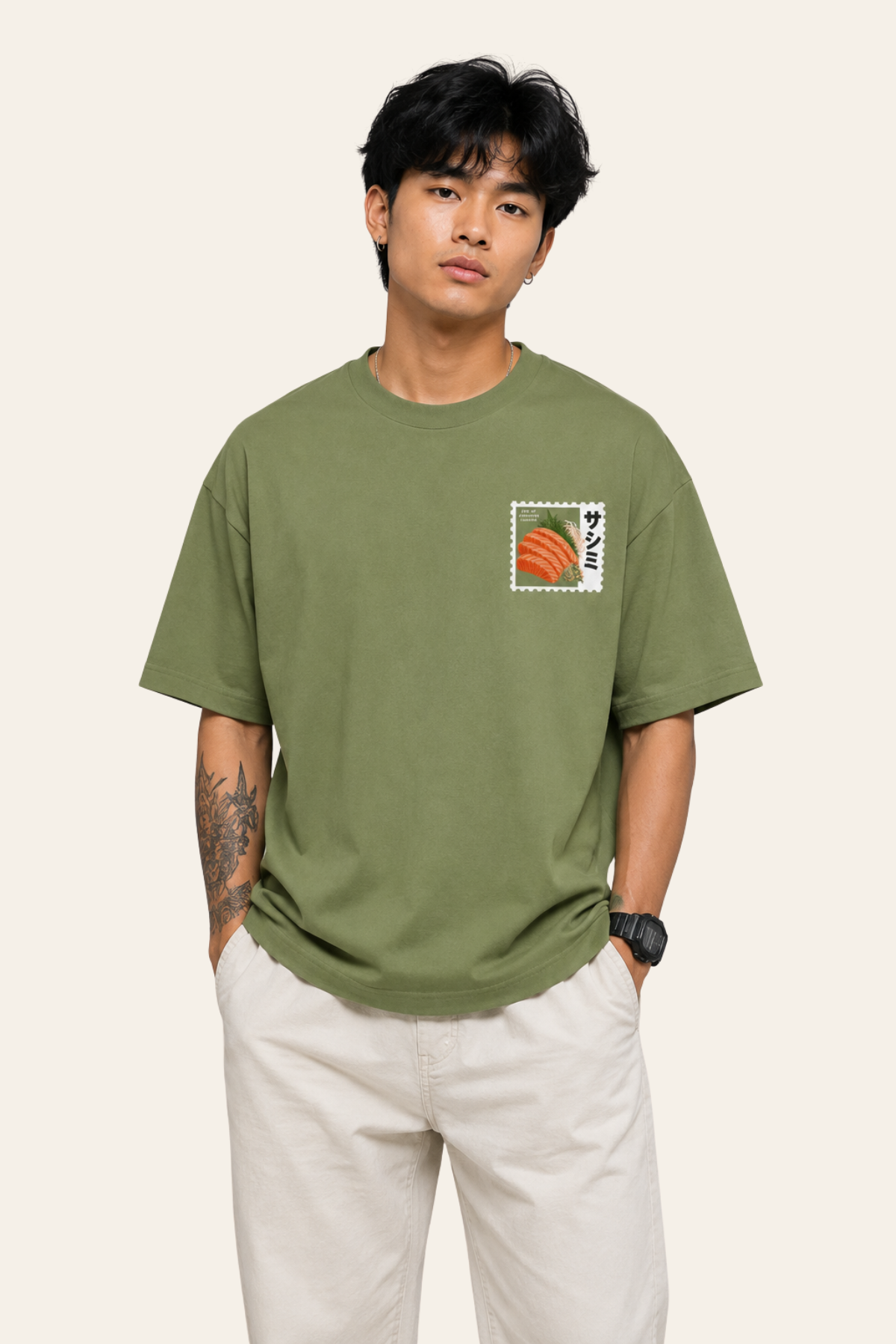 Sashimi Forever - Oversized Tee - Olive Green