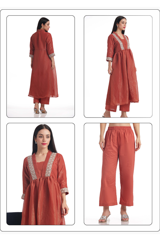 Party Wear - Anarkali - Orange