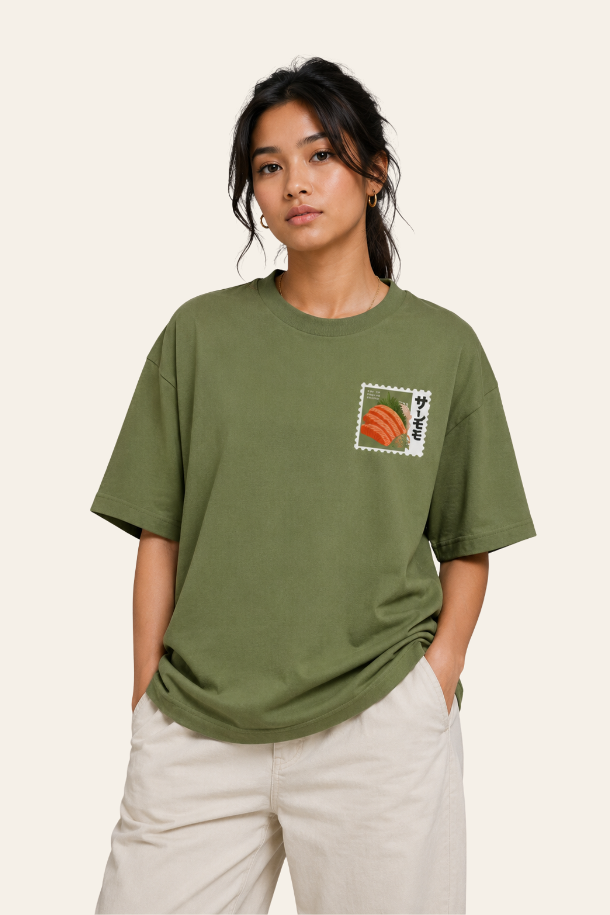 Sashimi Forever - Oversized Tee - Olive Green