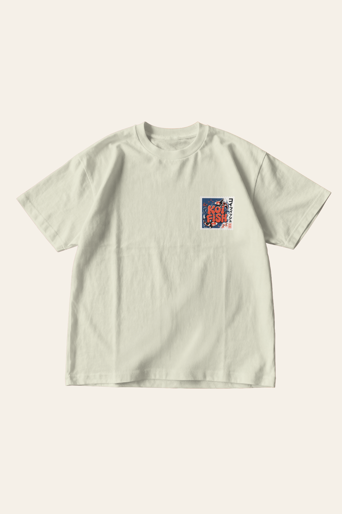 Koi Fish - Oversized Tee - Beige