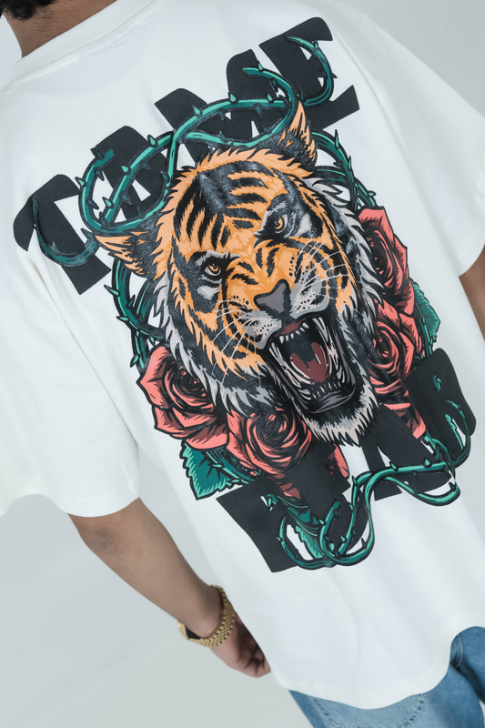 TAME FEAR - OVERSIZED UNISEX TEE - OFF-WHITE - Wild Chimp
