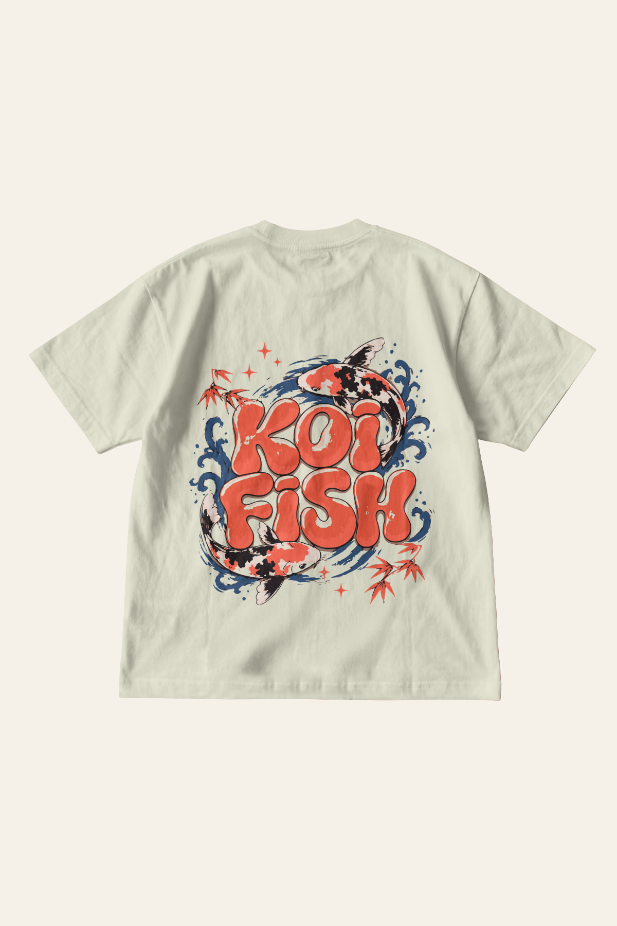 Koi Fish - Oversized Tee - Beige