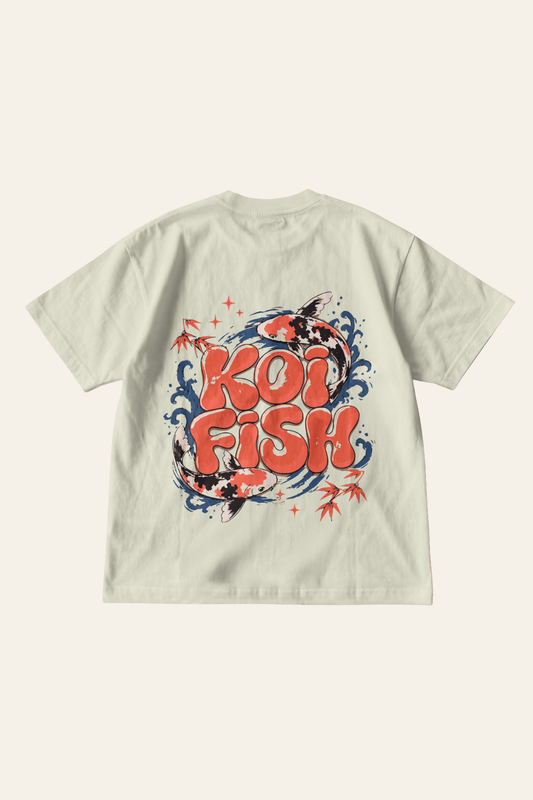 Koi Fish - Oversized Tee - Beige
