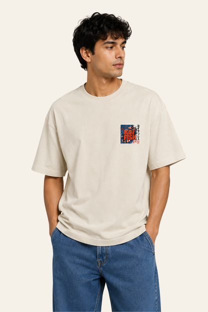 Koi Fish - Oversized Tee - Beige