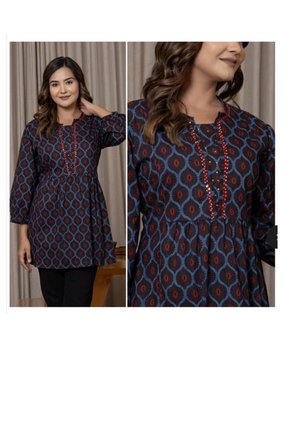 Top - Brown - Cotton Sequence Work Top