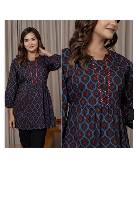 Top - Brown - Cotton Sequence Work Top