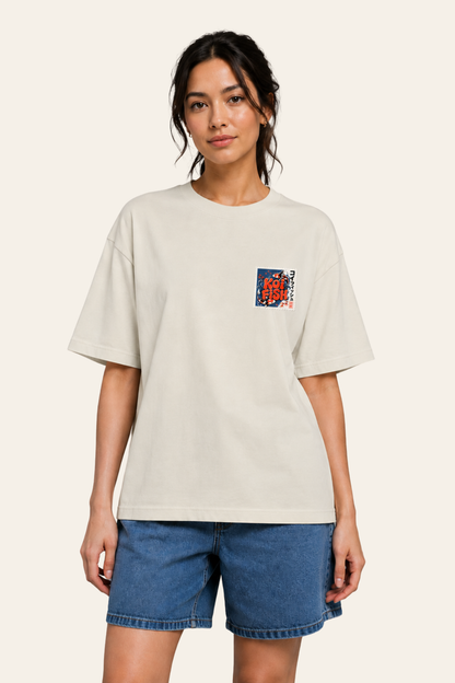 Koi Fish - Oversized Tee - Beige