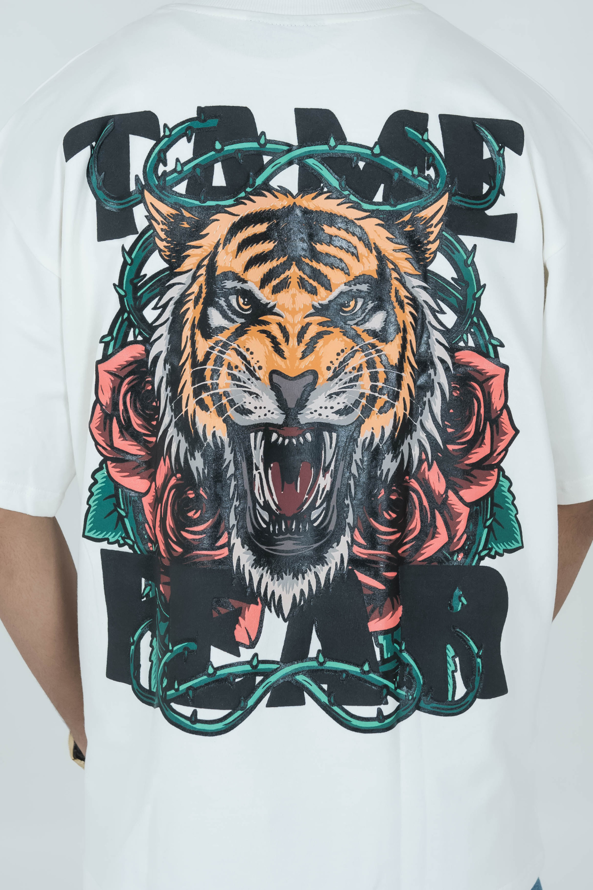 TAME FEAR - OVERSIZED UNISEX TEE - OFF-WHITE - Wild Chimp