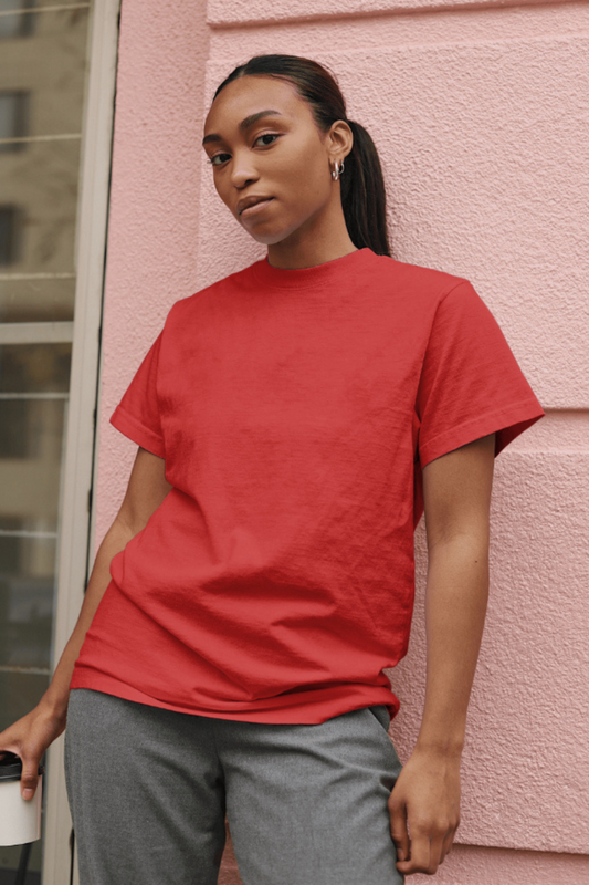 SOLIDS - OVERSIZED TEE - RED - Wild Chimp