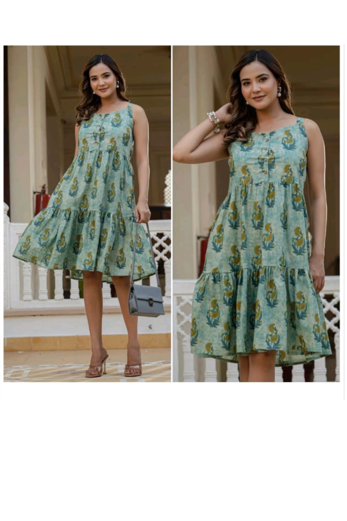 Top - Green - Sleeveless Dress