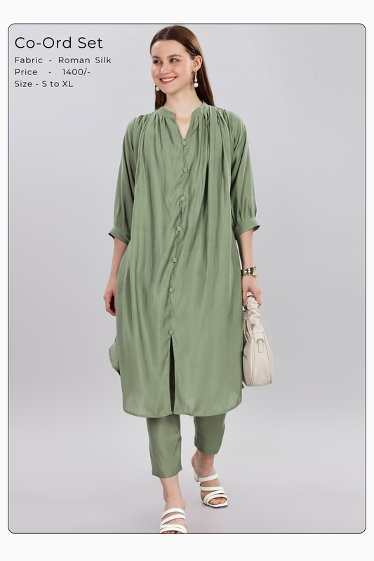 Co-Ords - Green - Roman Silk