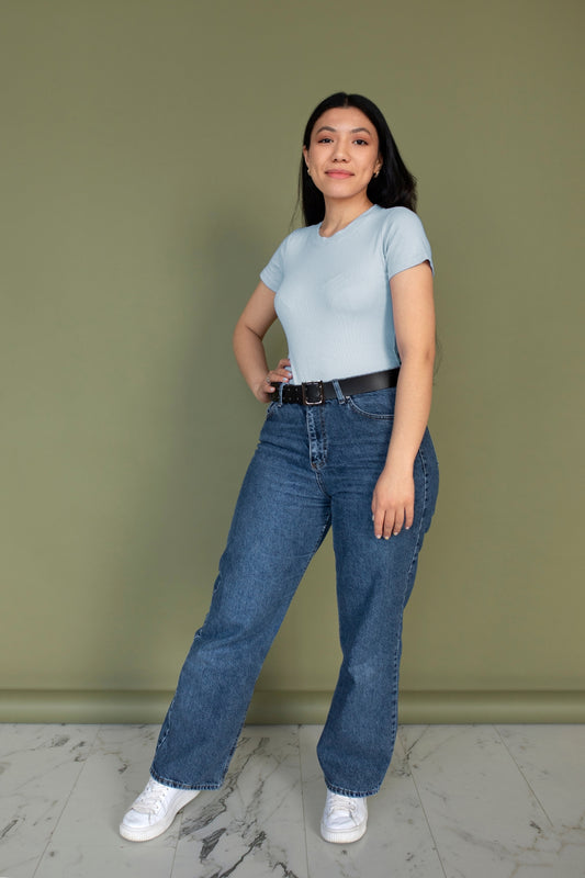 WOMEN'S BAGGY JEANS - DARK BLUE