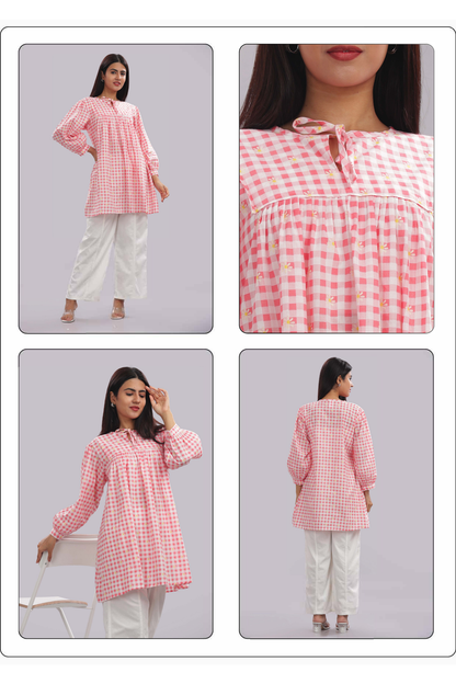 Short Top - Pink - Checks