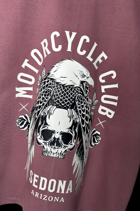 MOTORCYCLE CLUB - OVERSIZED TEE - DUSKY ROSE - Wild Chimp