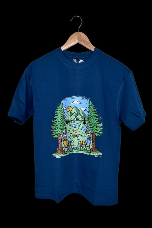 VACATION MODE - OVERSIZED TEE - TEAL BLUE - Wild Chimp