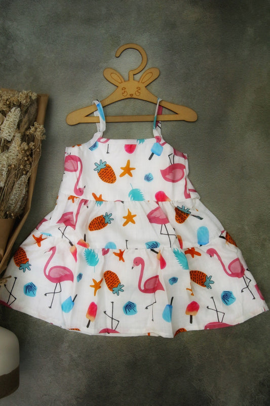 KIDS WEAR - FROCK - FLAMINGO