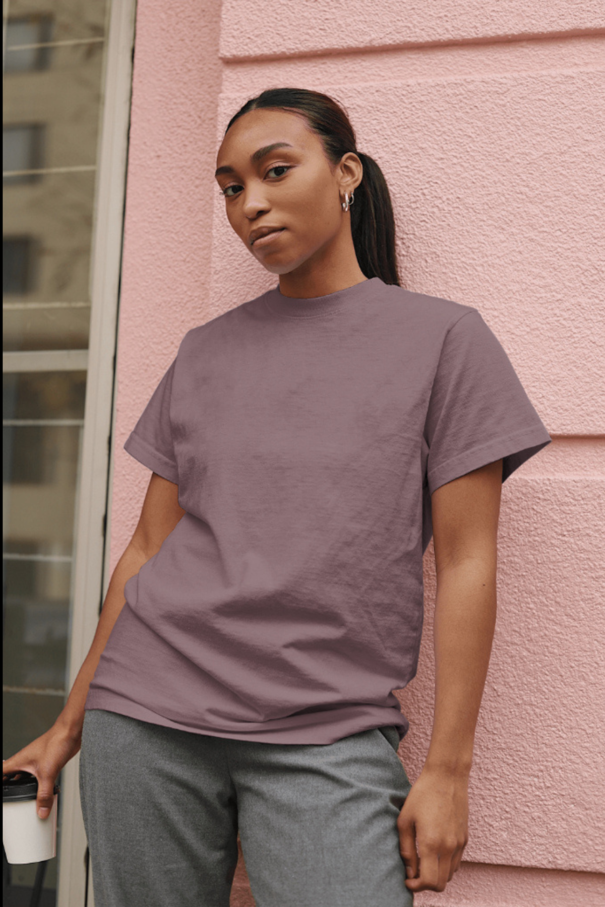 SOLIDS - OVERSIZED TEE - DUSKY ROSE - Wild Chimp