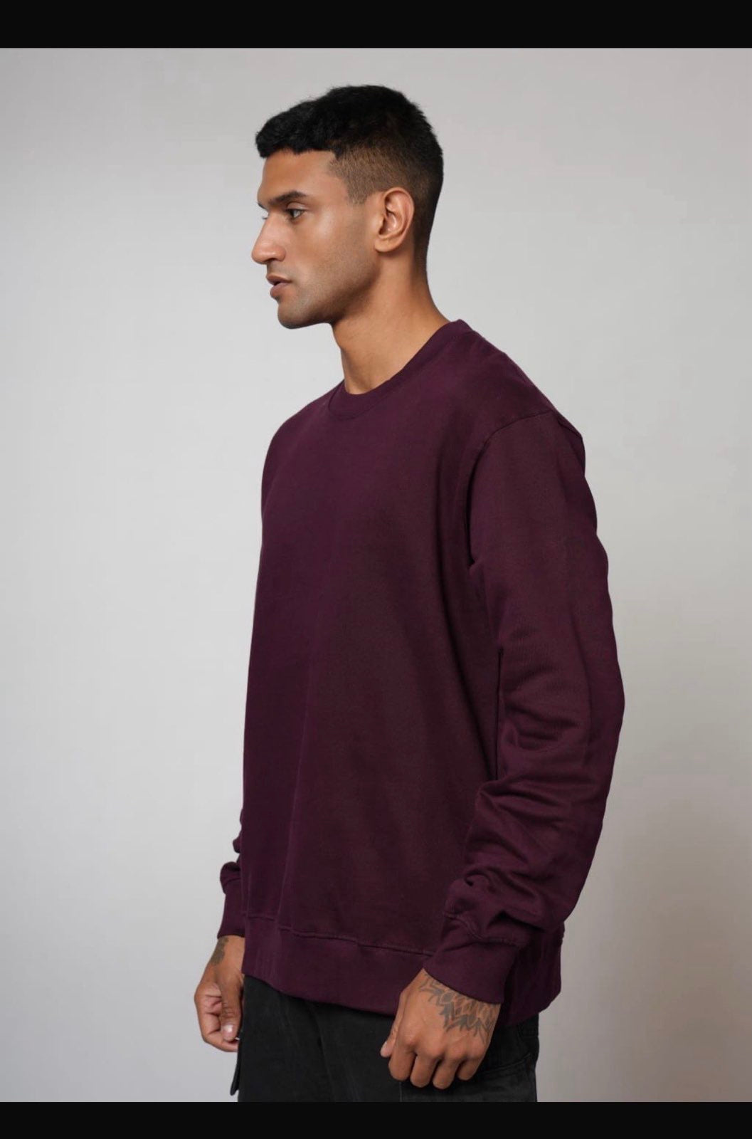 Sweat Shirt - Wine Red - Solids