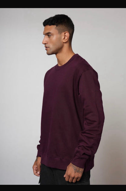Sweat Shirt - Wine Red - Solids