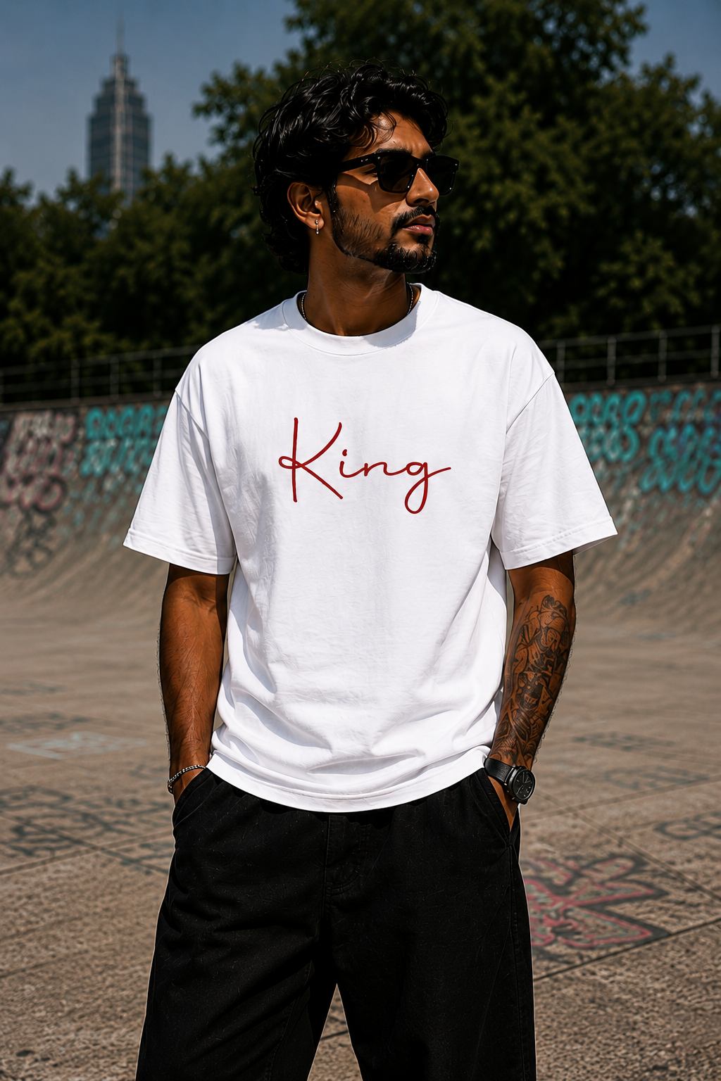 KING OF HEARTS - OVERSIZED TEE - WHITE