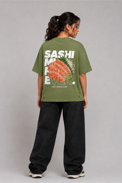 Sashimi Forever - Oversized Tee - Olive Green