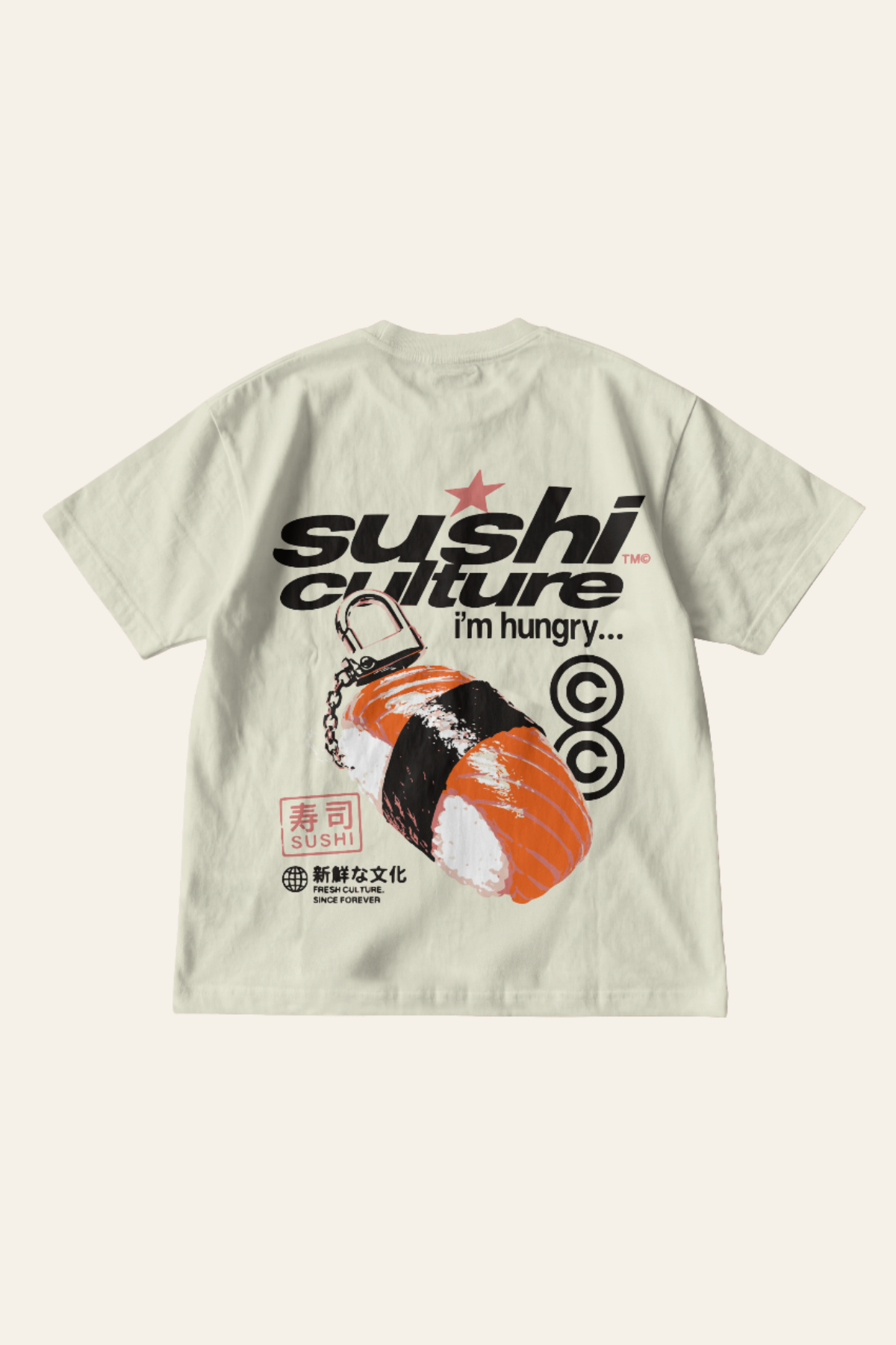 Sushi Culture - Oversized Tee - Beige