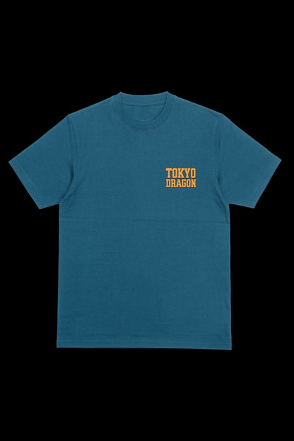 TOKYO DRAGON - OVERSIZED TEE - TEAL BLUE