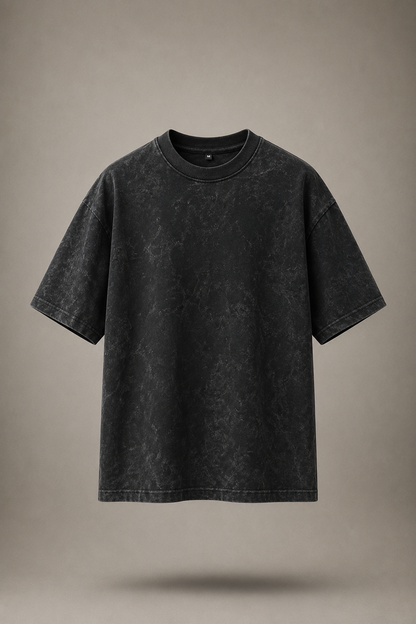 Oversized Premium Tee - Acid Wash - Black