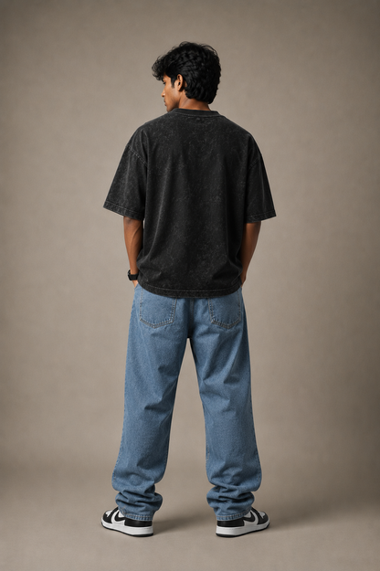 Oversized Premium Tee - Acid Wash - Black